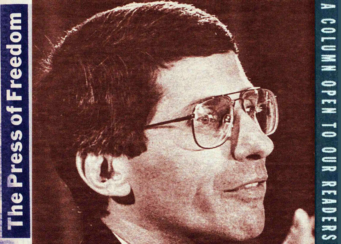 1988 Open Letter to Dr. Fauci: “You Are a Murderer”